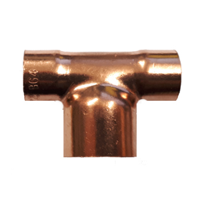 End Feed Reducing Tee - 15mm x 15mm x 22mm